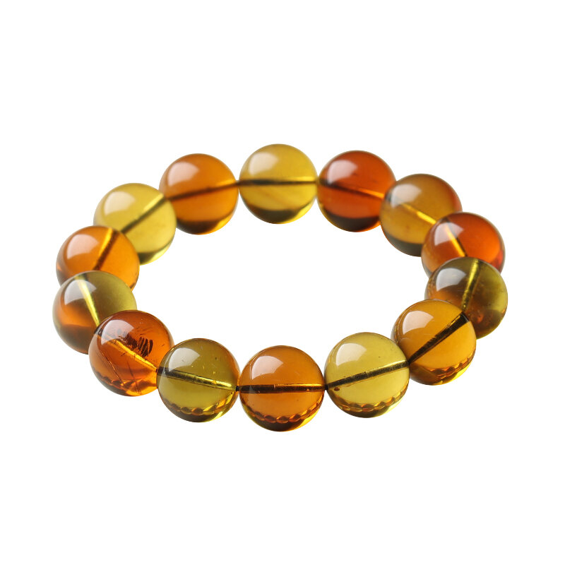 QINBAOSHUIJING | High-Quality Tea Amber Beads Necklace and Bracelet for Men and Women ราคา 6,871 บาท*ส่งฟรี