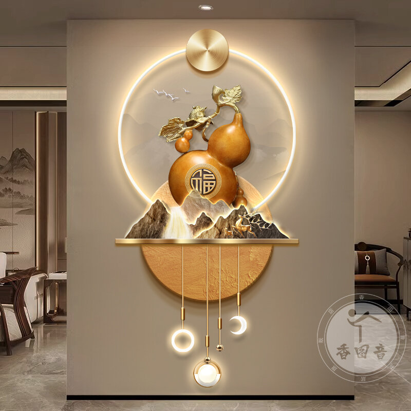 XIANGTUYIN | Five Blessings Welcome Entryway Decorative Wall Art with High-Quality Luminescent Wall Lamp ราคา 5,484 บาท*ส่งฟรี