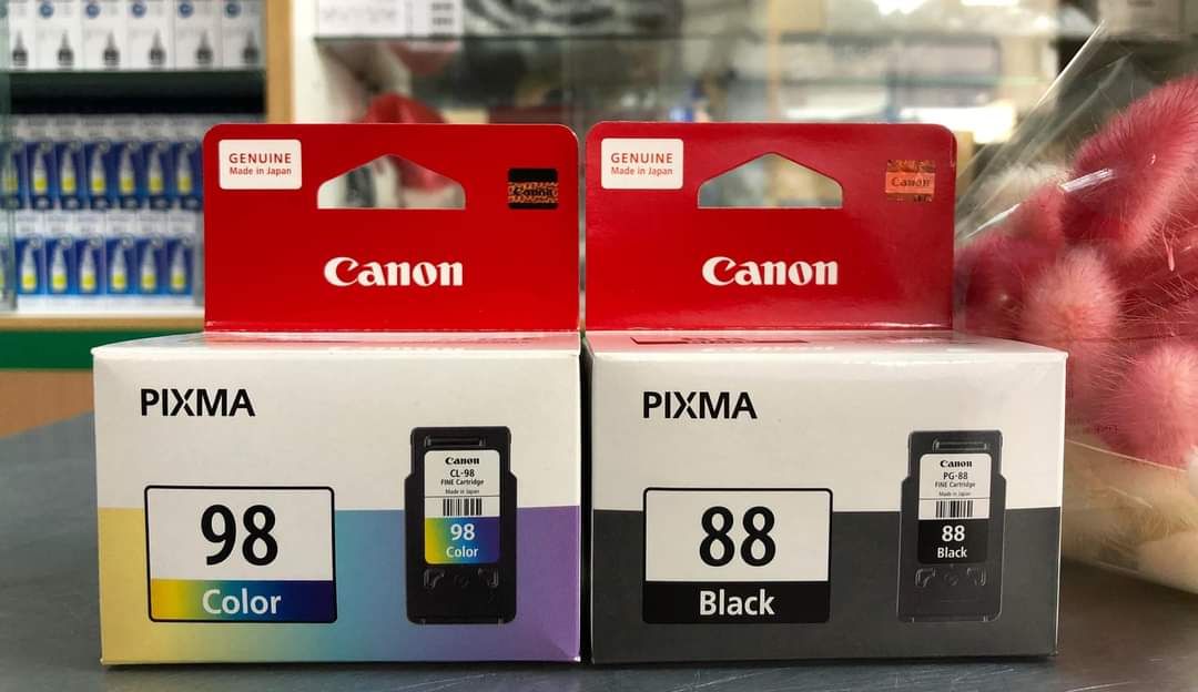 ตลับหมึกอิงค์เจ็ท 88 (ดำ)​, 98(สี) แพ็คคู่ 2​ตลับ​ (ของแท้ศูนย์) บรรจุกล่อง Canon E500, E510, E600,