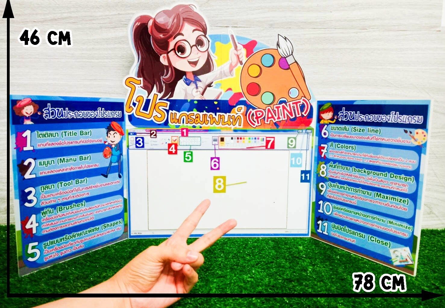 สื่อการสอนคอมพิวเตอร์ โปรแกรมเพ้นท์ สื่อสามพับ สื่อตั้งโต๊ะ ราคา 259 บาท*ส่งฟรี