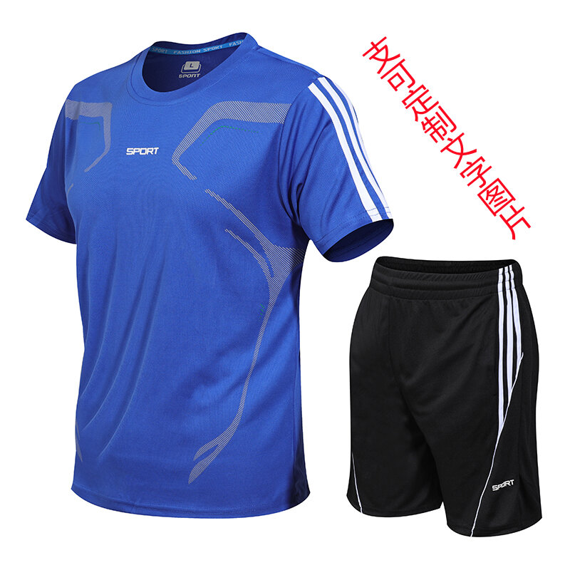 สำหรับฤดูร้อนผู้ชายเสื้อยืดแขนสั้นแห้งเร็วระบายอากาศนักเรียนชุดกีฬาลำลองปลอกคอกลมแขนเสื้อครึ่งแขนซับในเสื้อผ้าฤดูร้อน
