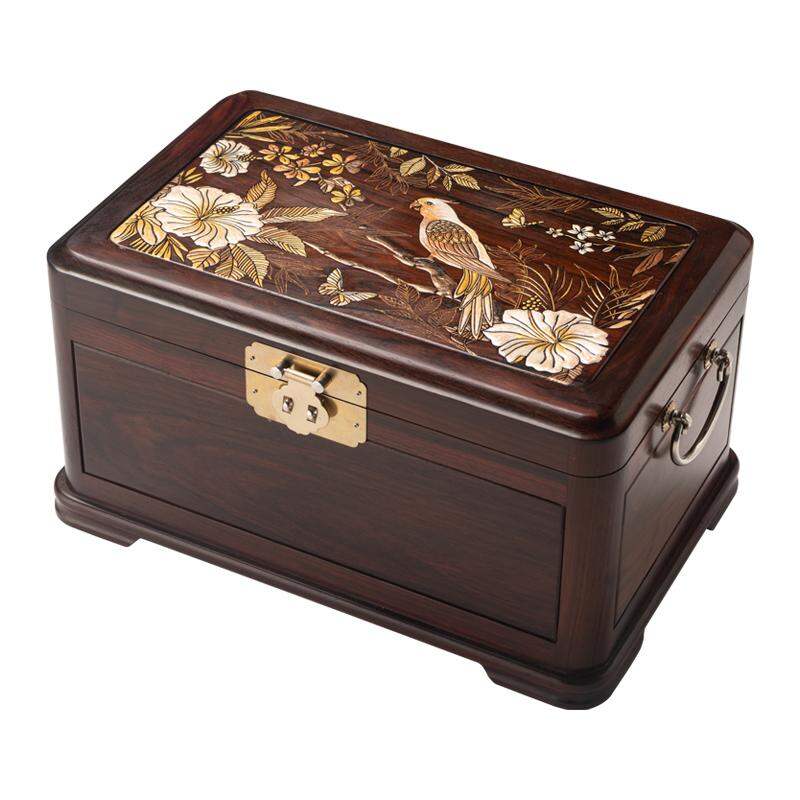 Large Capacity Lockable Jewelry Box Red Rosewood Solid Wood ราคา 18,748 บาท*ส่งฟรี