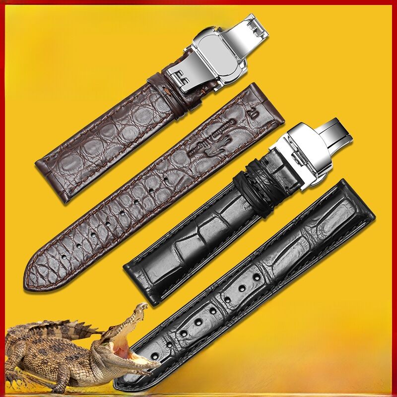 Woalmorn | Double-Sided Crocodile Leather Watch Band Men's Butterfly Buckle Suitable For Omega IWC Vacheron Constantin Jaeger-LeCoultre Longines ราคา 3,873 บาท*ส่งฟรี
