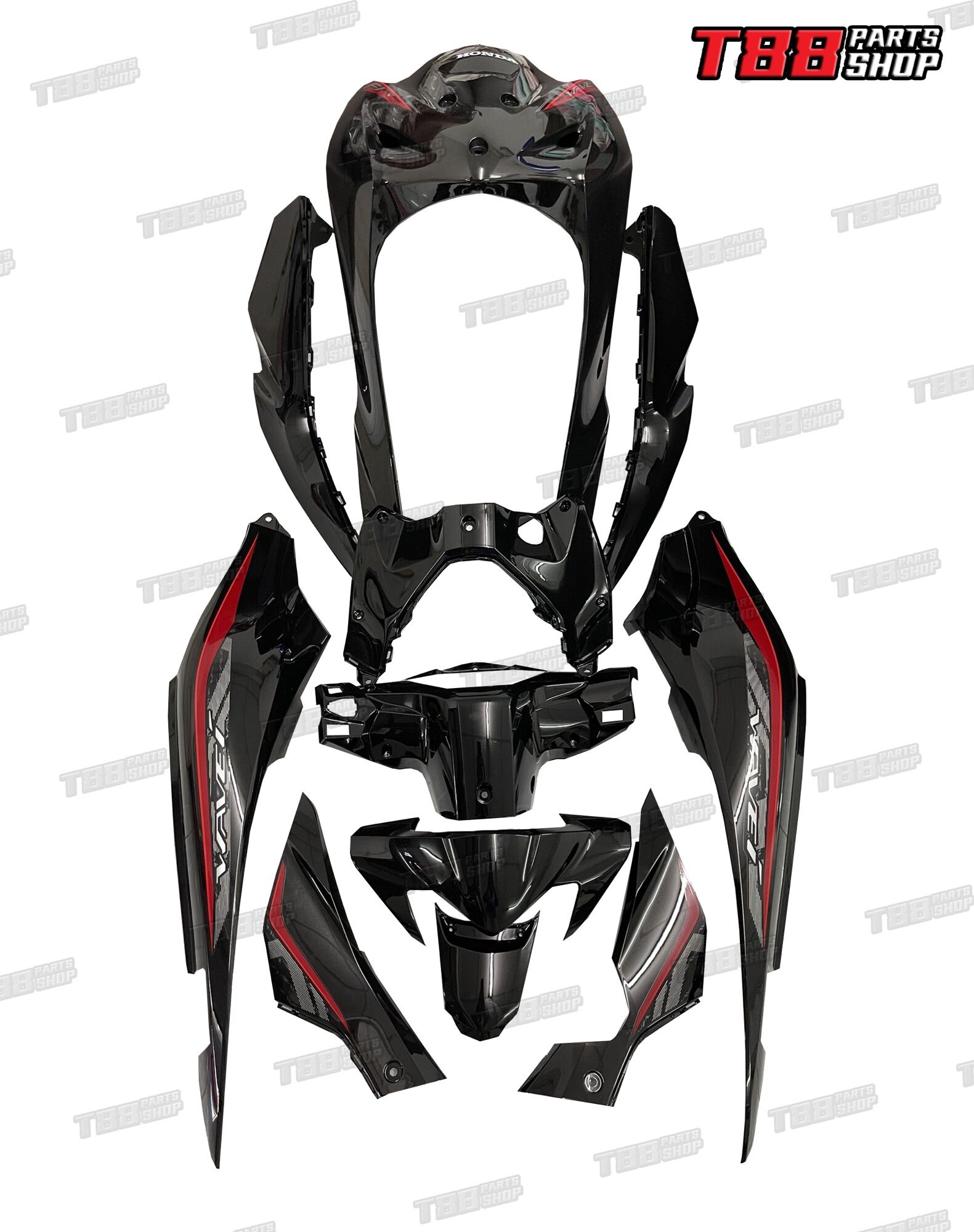 ชุดสีเวฟ 110i LED 2019-2020 แท้ สีดำแก้ว - T88PARTS - ThaiPick