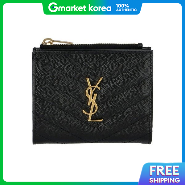 Saint Laurent | Luxury Saint Laurent 26Ss Gold-Tone Monogram Bifold Wallet Black 575879 Bow01 1000 ราคา 33,460 บาท*ส่งฟรี