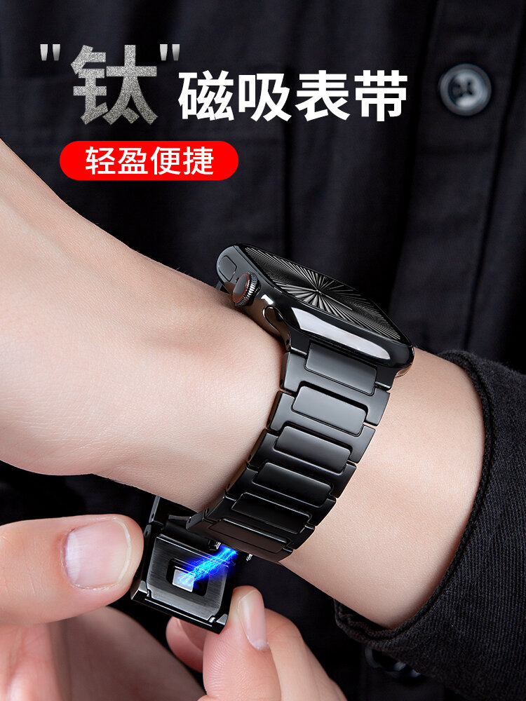 ATHLETICS PERSON | Universal Titanium Metal Magnetic Watch Strap For Apple Watch Series Compatible ราคา 1,426 บาท*ส่งฟรี
