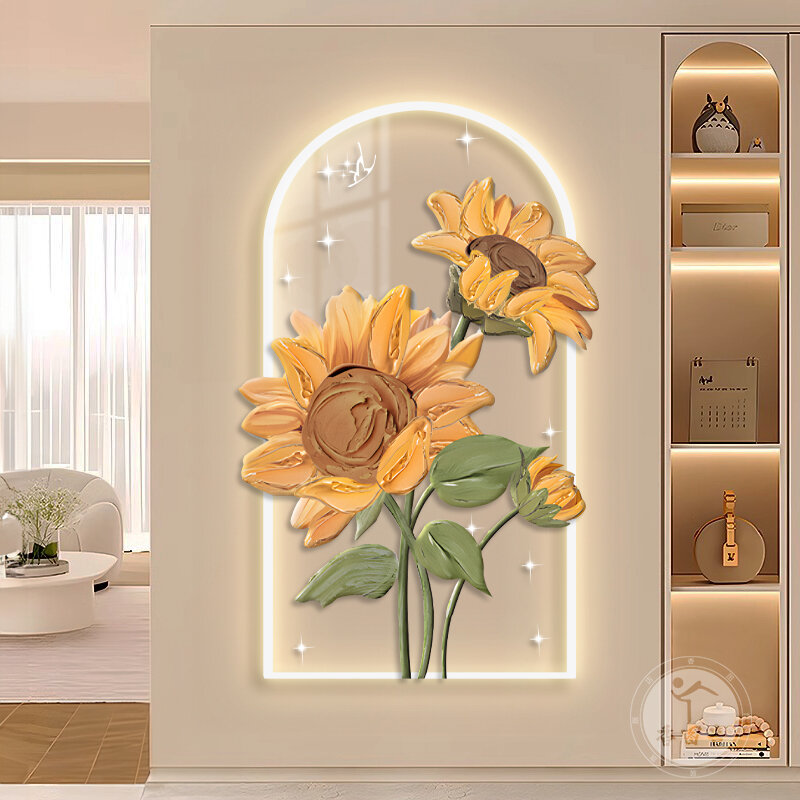 ieeliu | Cream Style Transparent Sunflower Decorative Painting for Entrance Hall Corridor and Living Room ราคา 3,732 บาท*ส่งฟรี