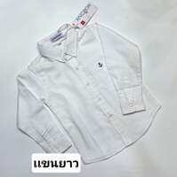 เสื้อเชิ้ตเด็กสีขาวเเขนสั้น-เเขนยาว1-12ขวบ