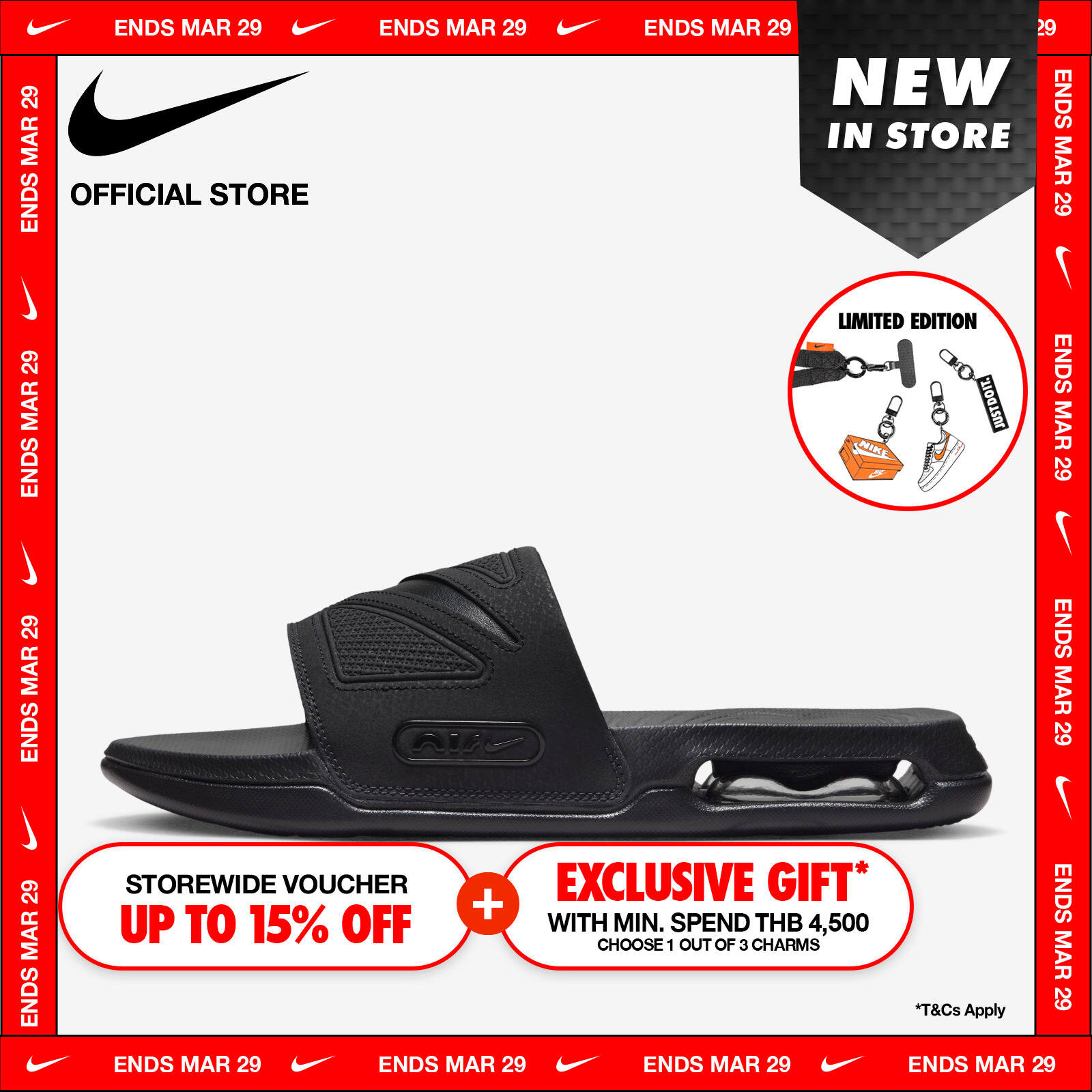 Nike Men's Air Max Cirro Slides - Black ไนกี้ รองเท้าแตะผู้ชาย Air Max Cirro - สีดำ ราคา 1,800 บาท*ส่งฟรี