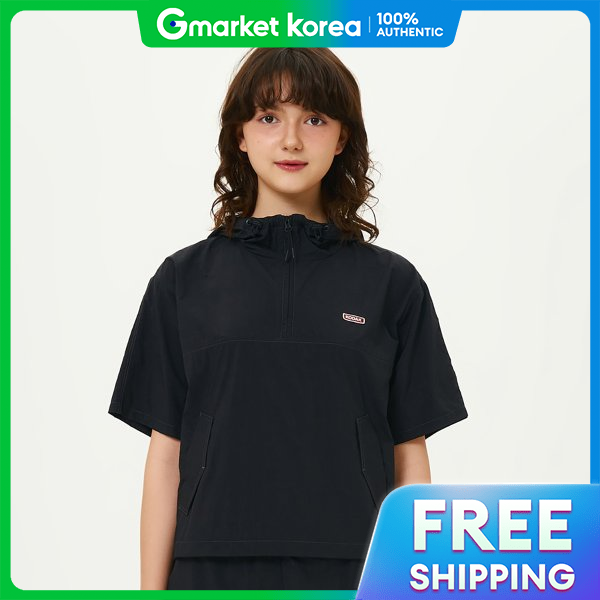 Kodak | Official (Original ,000 Won) Breeze Pop Crop Hood Anorak Women's Black ราคา 2,494 บาท*ส่งฟรี