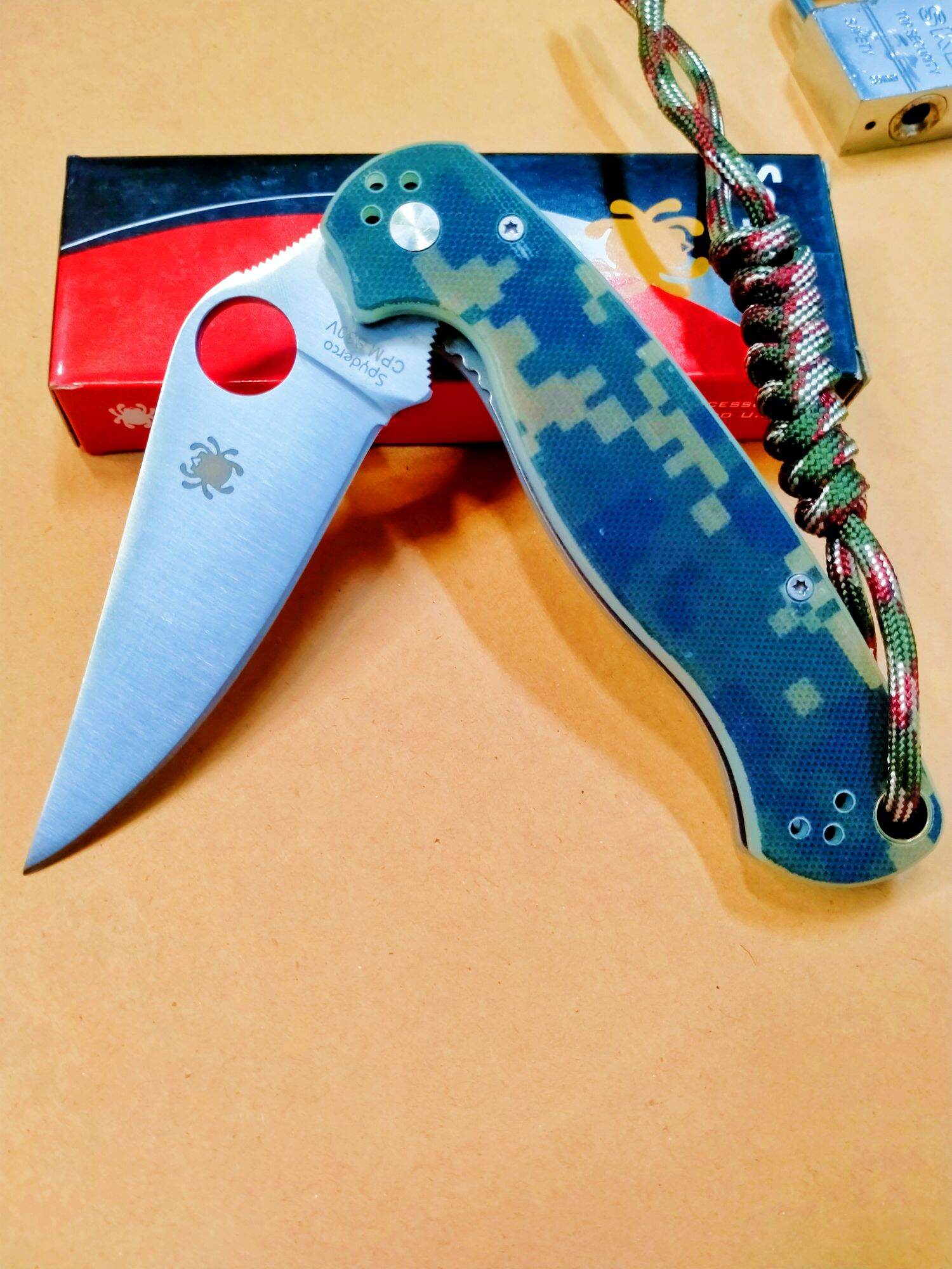 Spyderco CPM S30V golden สีเขียว | Lazada.co.th