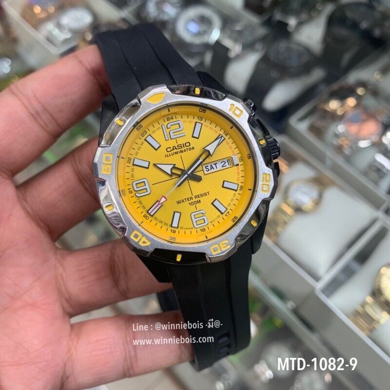 นาฬิกาคาสิโอ Casio MTD-1082-9  ด้านหลังแบบใช้สกรูยึดล็อค รับประกัน 1 ปี อุปกรณ์ครบครับ