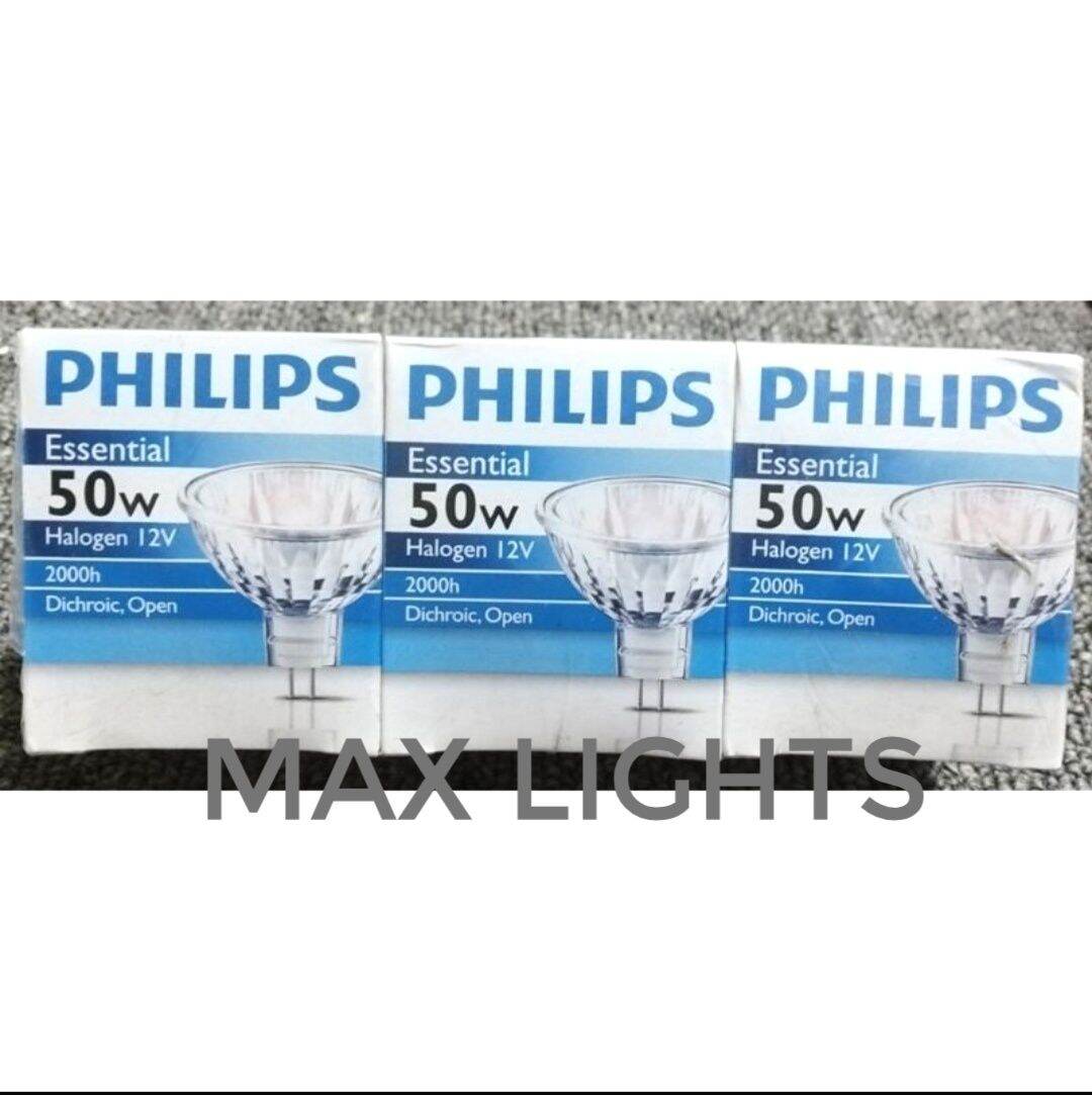 หลอดไฟ​ฮา​โลเจน​Philips12v50wหน้า​เปิด(ไม่มี​กระจก)​(ราคาต่อ​1​ดวง)​