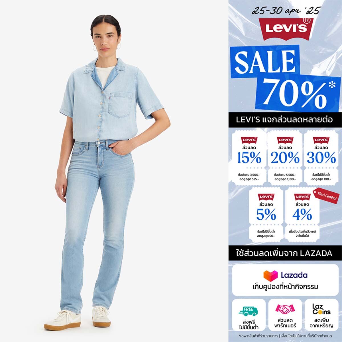 กางเกงยีนส์ผู้หญิง Levi's® Women's 314 Shaping Straight Jeans ราคา 1,595 บาท*ส่งฟรี