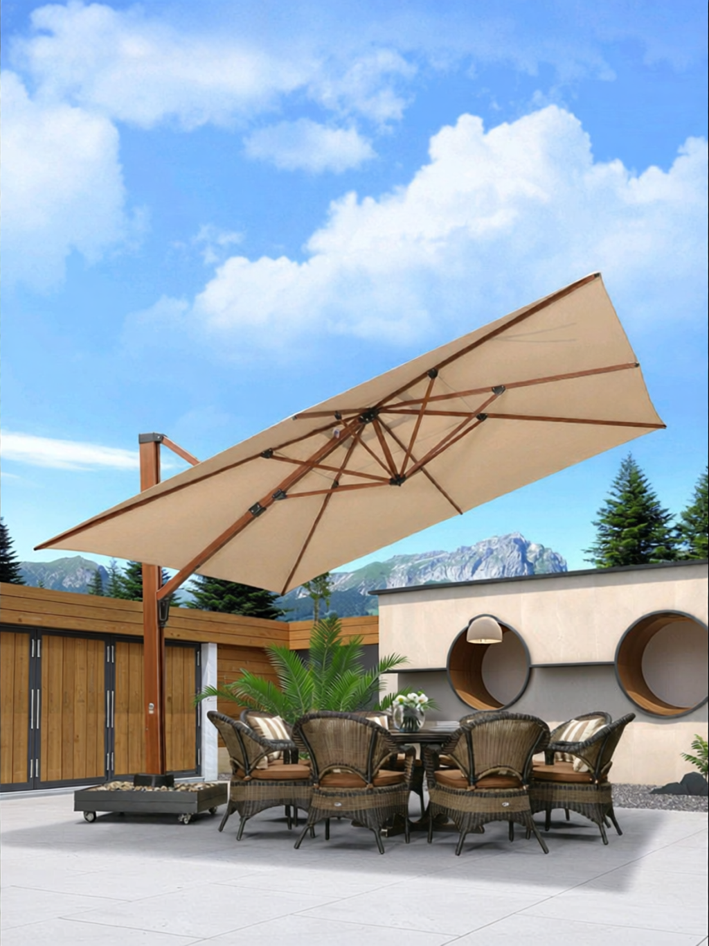 ZIYEYANGTAI | Outdoor Commercial Garden Parasol Roman Style ราคา 54,174 บาท*ส่งฟรี