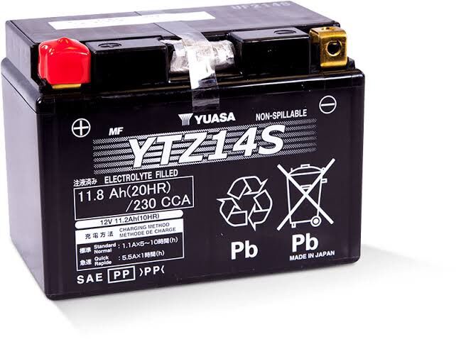 Battery แบตเตอรี่ YUASA YTZ14S • BMW GS1250 1200 KTM RC8 HONDA CBR 1300, NC 750X CTX 1300, AFRICA TWIN, DN-01, NT700V, VT750C, C2, C2B, RS ราคา 3,799 บาท*ส่งฟรี
