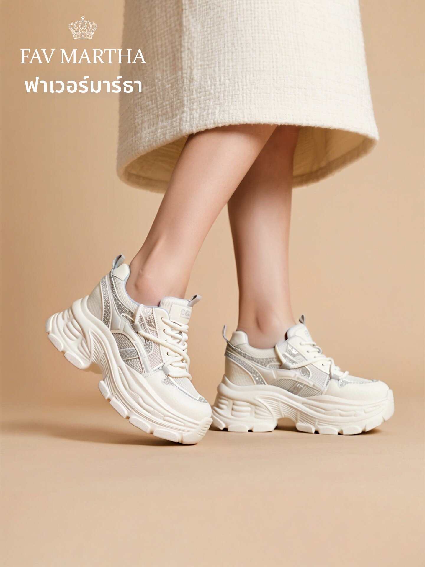 Height-Increasing Breathable Women's Daddy Shoes ราคา 7,960 บาท*ส่งฟรี