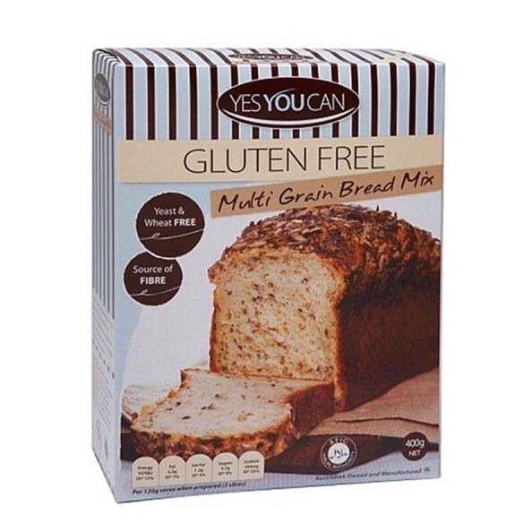 Multi Grain Bread Mix Gluten Free 400g.YesYouCan แป้งขนมปังธัญพืช ปราศจากกลูเต็นและยีสต์