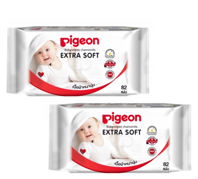 Pigeon ทิชชู่เปียกพีเจ้น baby wipes เบบี้ไวฟ์ (82ชิ้น) x2ห่อ