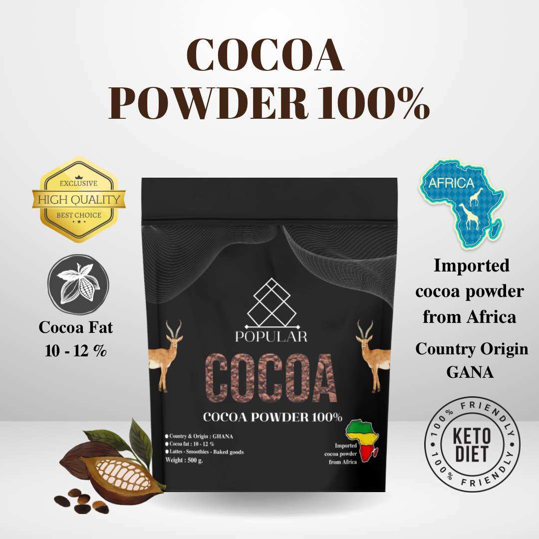 Popular Roaster: 100% Authentic Cocoa Powder Imported from Africa. Cocoa Powder 100%. ราคา 220 บาท*ส่งฟรี