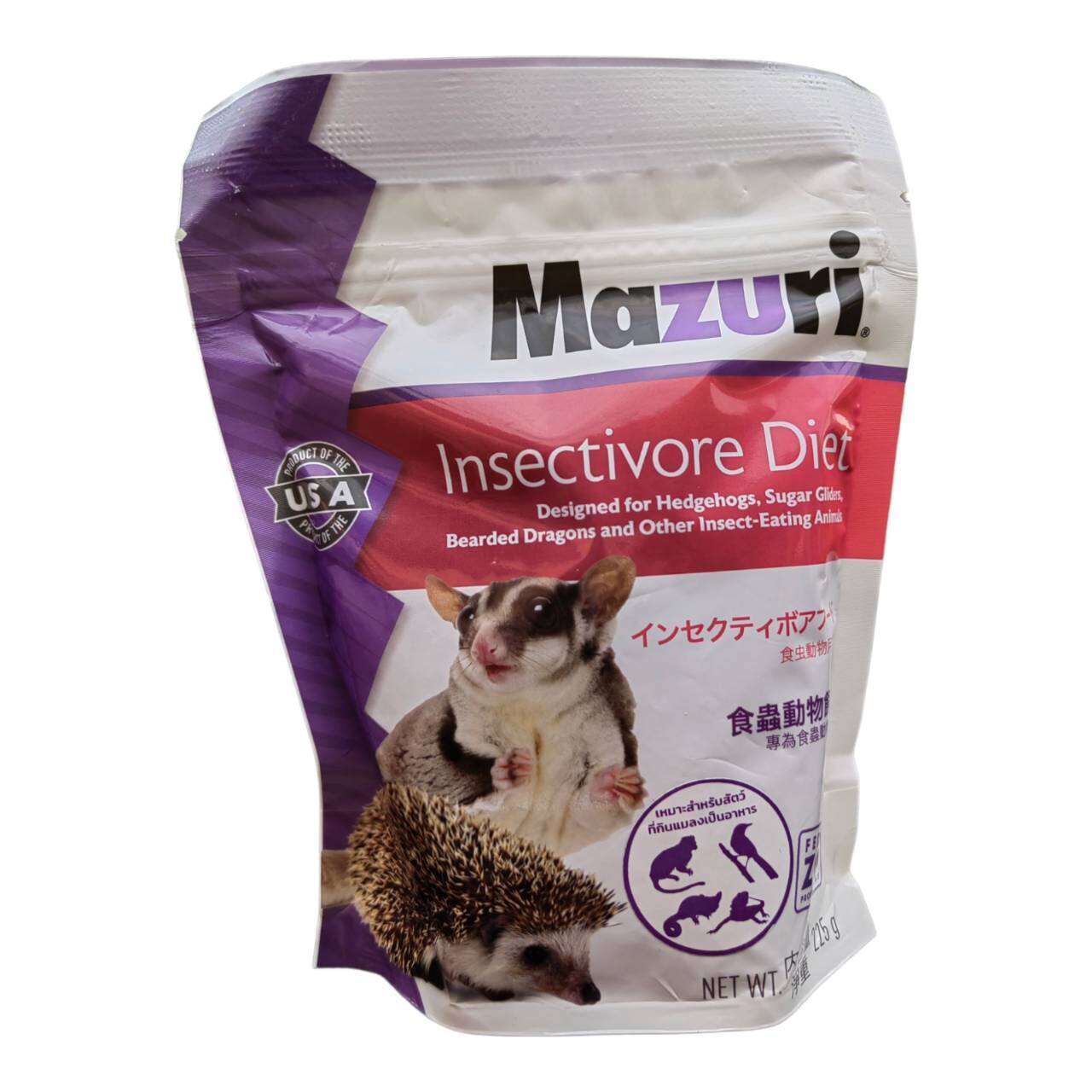 Mazuri Insectivore Diet 225กรัม ถูกออกแบบให้มีระดับโปรตีน และกากใยสูง 