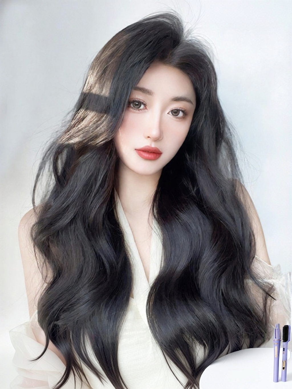MENGSIQIAN | Natural Human Hair Long Wavy Wig Lace Front ราคา 37,438 บาท*ส่งฟรี