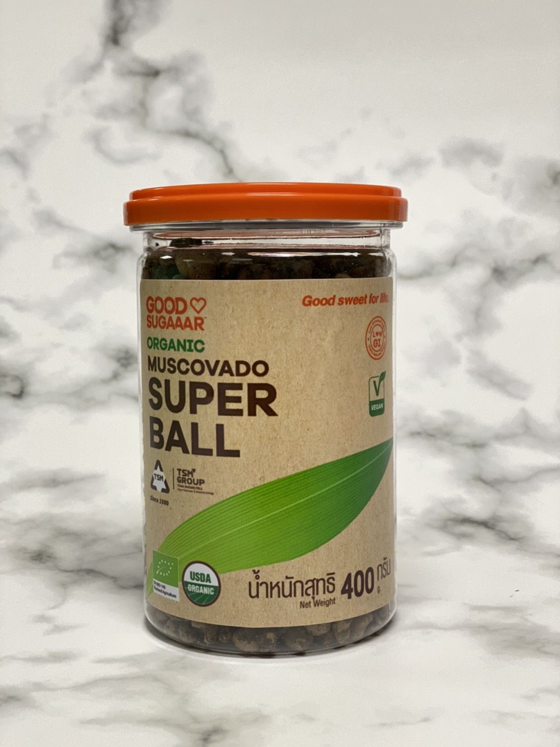 Organic Muscovado Super ball ออแกนิค มัสโควาโด้ ซุปเปอร์ บอล 400 กรัม