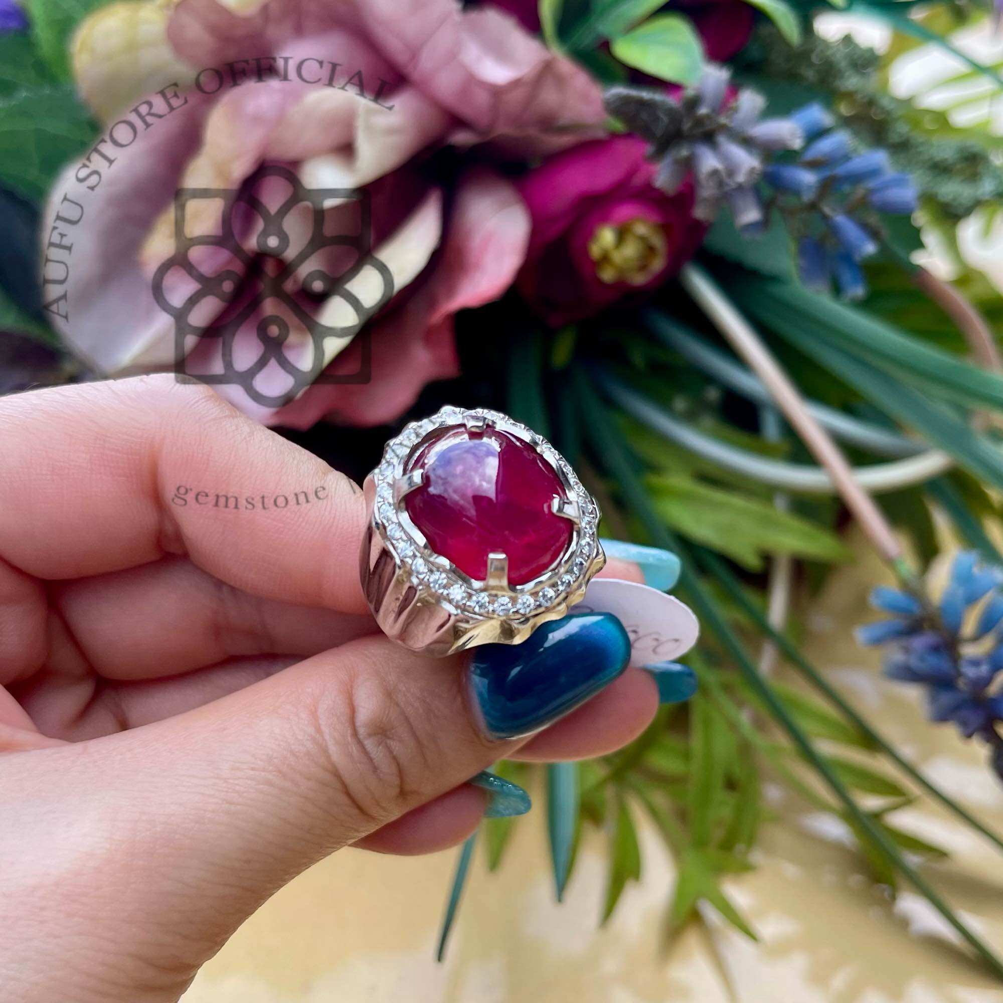 💥 Genuine Opal Ring, Genuine Gemstone Men's Ring, Graded Gemstones (There Is Only One Piece, Handmade) Aufu Guaranteed. ราคา 9,990 บาท*ส่งฟรี