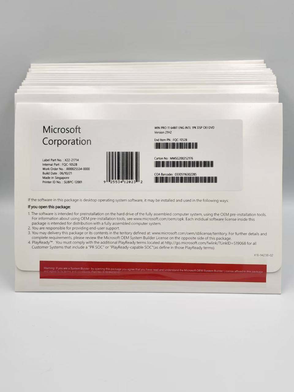 Windows 11 Pro 64 Bit - ​   Oem Dvd Package (Fqc-08929) ​ ) ​
