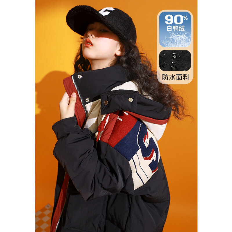 Yuxing yuwee เสื้อขนเป็ดแบบใหม่เสื้อคลุมขนเป็ดสีขาว90สำหรับเด็กหญิงคลุมเข่าฤดูหนาวหนาพิเศษสีดำแบบยาวสำหรับเด็กวัย5-12ขวบ ราคา  5,075 บาท*ส่งฟรี