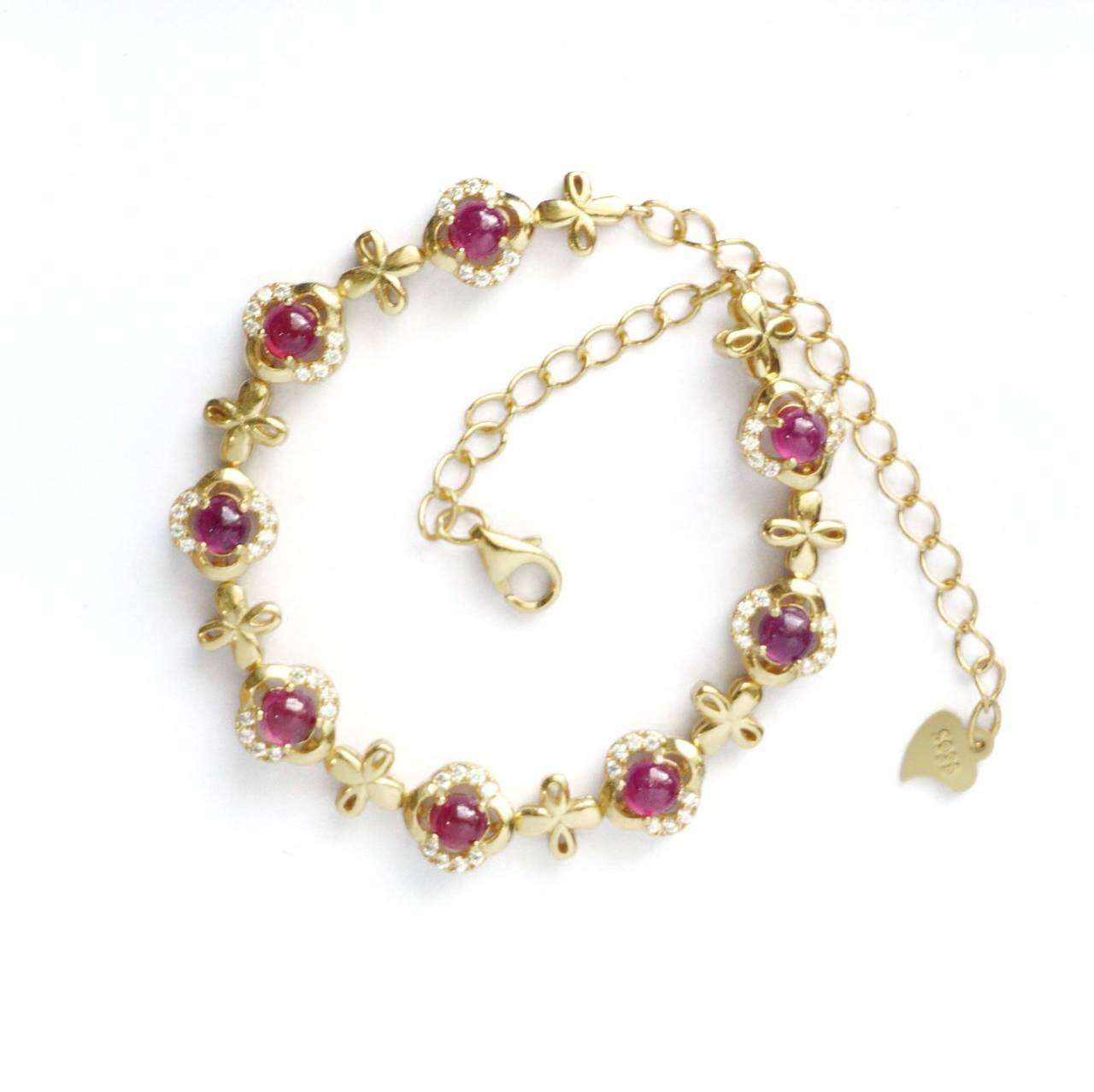 Natural Ruby Bracelet Silver 925 , Gift for her , Birthday Gift , Birthstone ราคา 3,900 บาท*ส่งฟรี