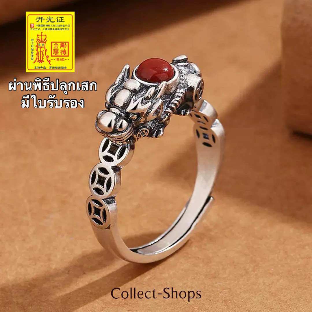 Collect-Shop Pi Xiu Rings, Silver Rings, Chinese Auspicious Coins, Auspicious Rings, Attract Wealth, Good Luck, Money, and Good Business.