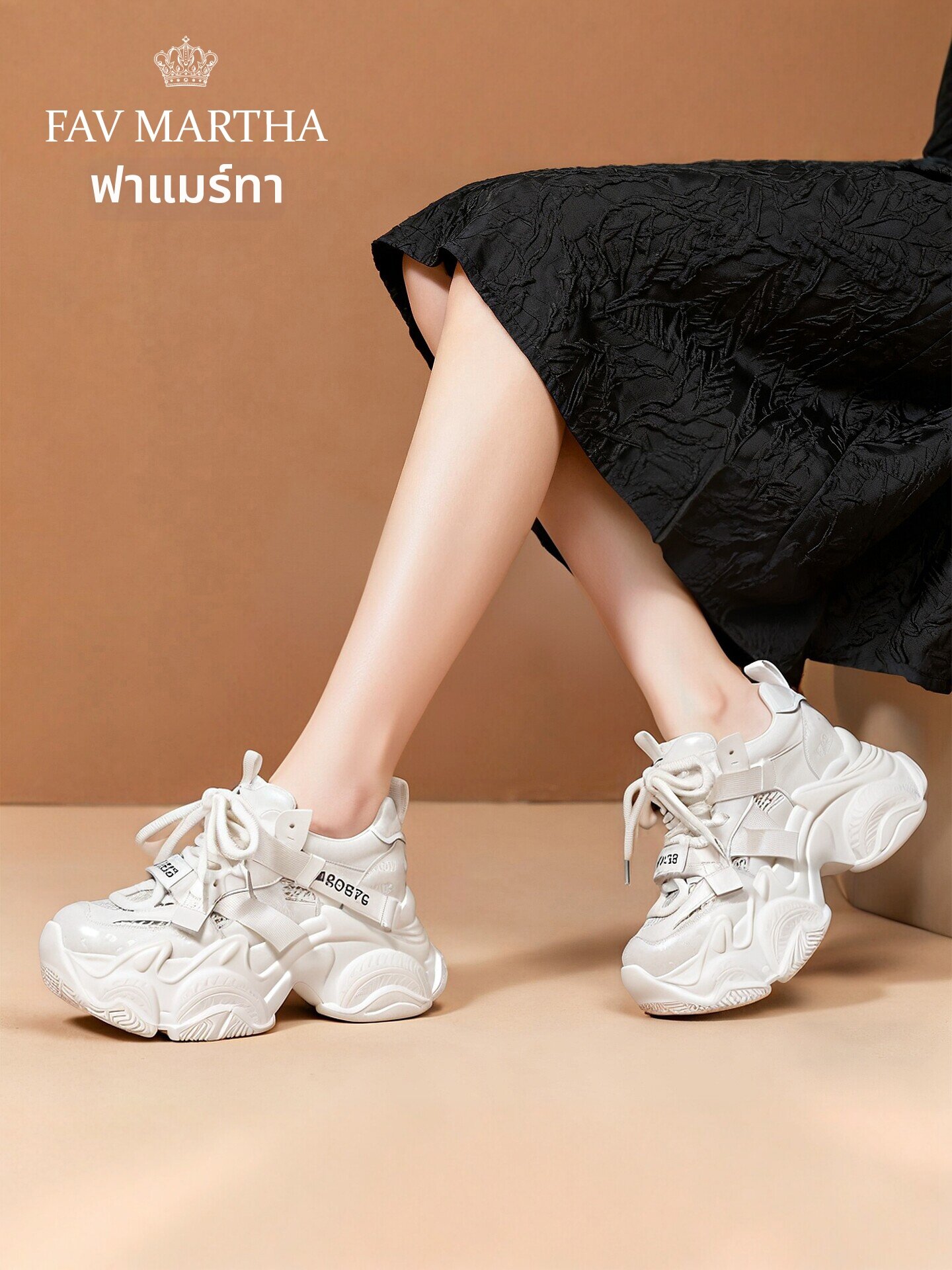 FAVMARTHA | Thick Sole Increased Height 10cm Women's Sport Shoes ราคา 8,019 บาท*ส่งฟรี