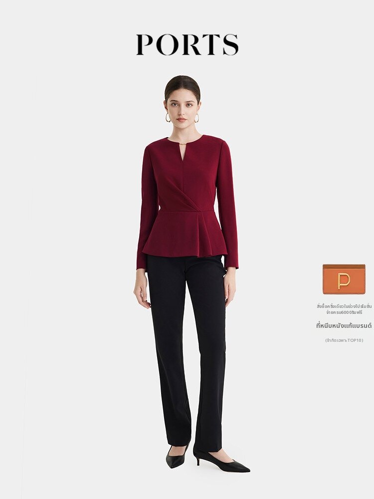 Ports | Elegant Metal Collar Decorative Simple Woven Women's Top ราคา 11,350 บาท*ส่งฟรี