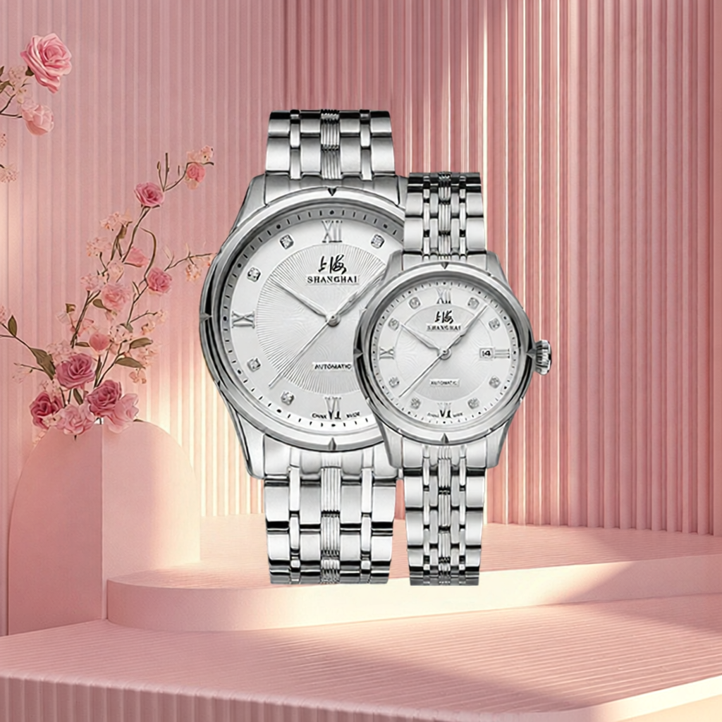 Shanghai | Automatic Mechanical Watch with Diamond for Men and Women ราคา 11,232 บาท*ส่งฟรี