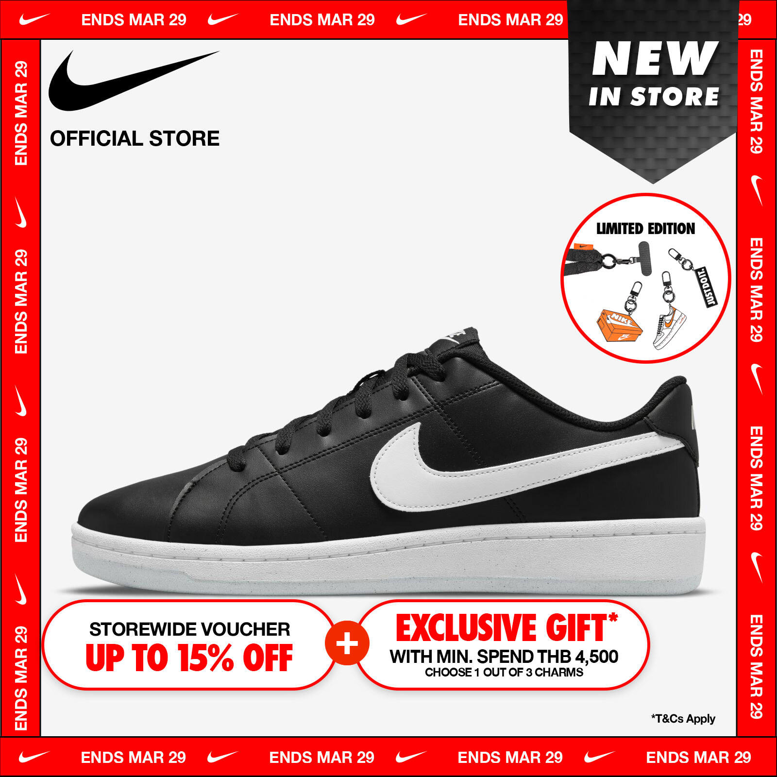 Nike Men's Court Royale 2 Next Nature Shoes - Black รองเท้าผู้ชาย Nike Court Royale 2 Next Nature - สีดำ ราคา 1,900 บาท*ส่งฟรี