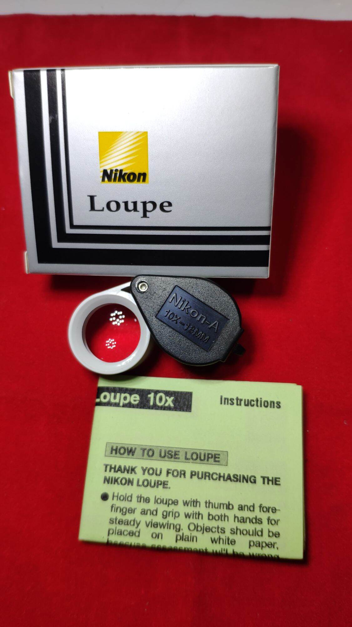 Nikon Loupn 10X18ขาวดําบอดี้พลาสติกแข็งแรงส่องชัดทุกตารางนิ้วพร้อมซองหน้งตรงรุ่น ราคา 300 บาท*ส่งฟรี