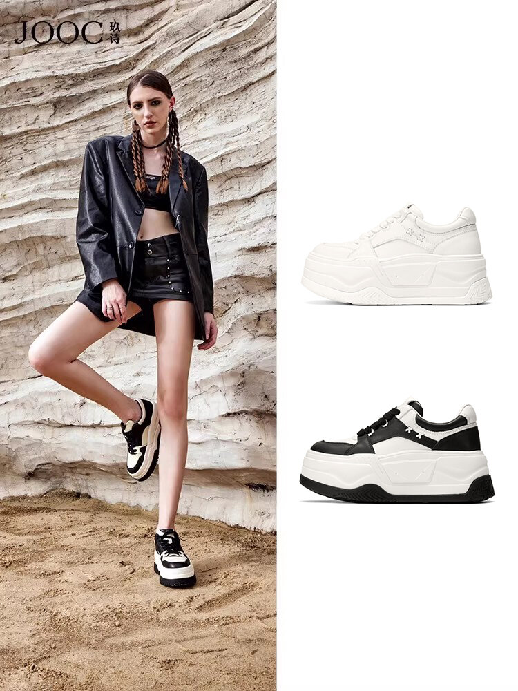 JOOC | Height-increasing Women's Sneakers with Laces ราคา 8,439 บาท*ส่งฟรี