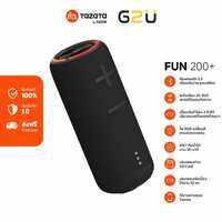 TAZATA FUN 200+ ลำโพงพกพาบลูทูธ กำลังขับ 20W เสียงสเตอริโอรอบทิศทาง เบสแน่น กันน้ำ IPX7 มาพร้อมไฟ RGB เปลี่ยนสีได้ ใช้งานผ่านแอป Tazata