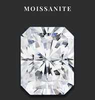 เพชรโมอิสพร้อมใบเซอร์ GRA | Radiant Cut Moissanite Diamond D-Color VVS1 {10ct - 28ct} {10X14mm-15X20mm}