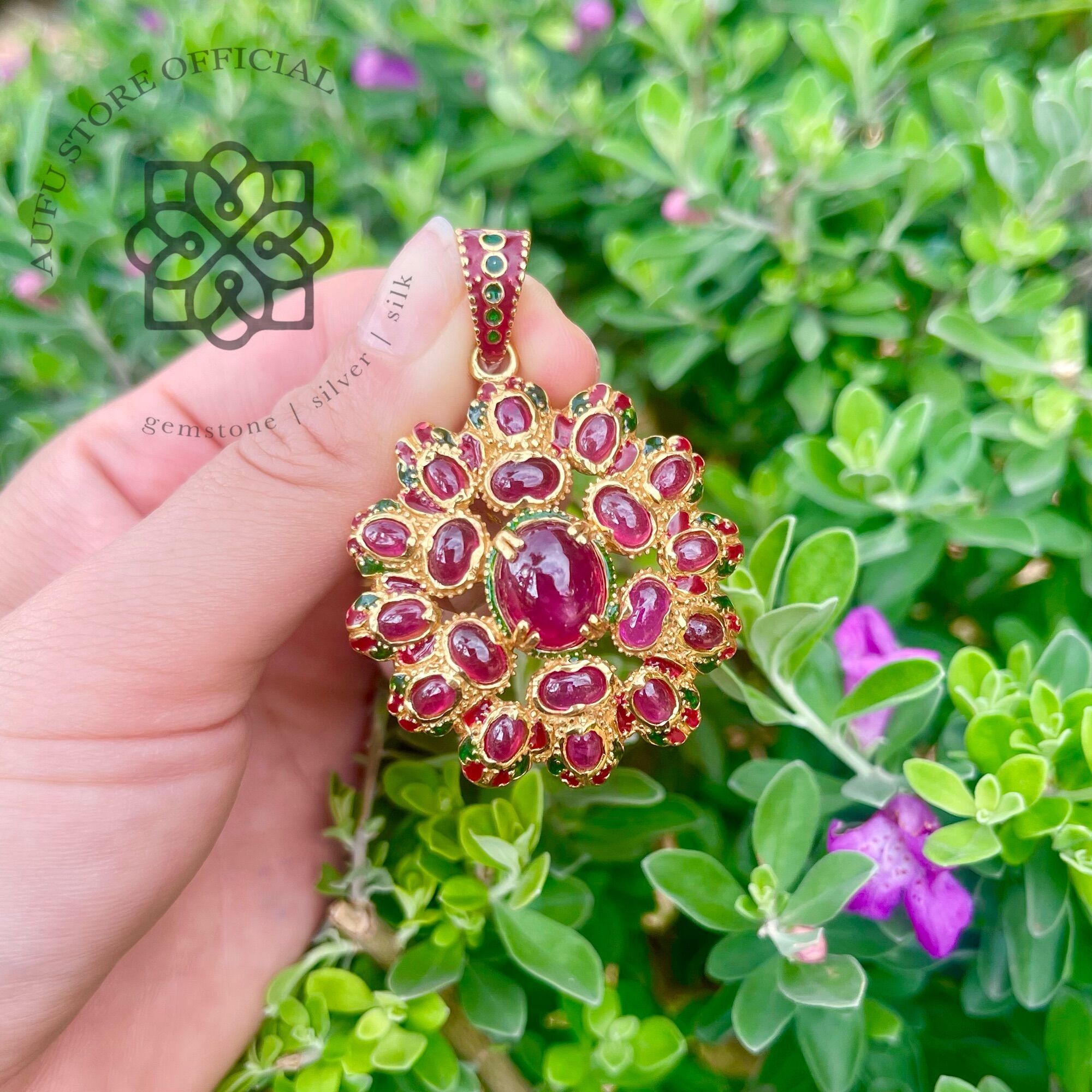 💥จี้ทับทิม พลอยคัดเกรด รับประกันของแท้💯 AUFU STORE ราคา 14,990 บาท*ส่งฟรี