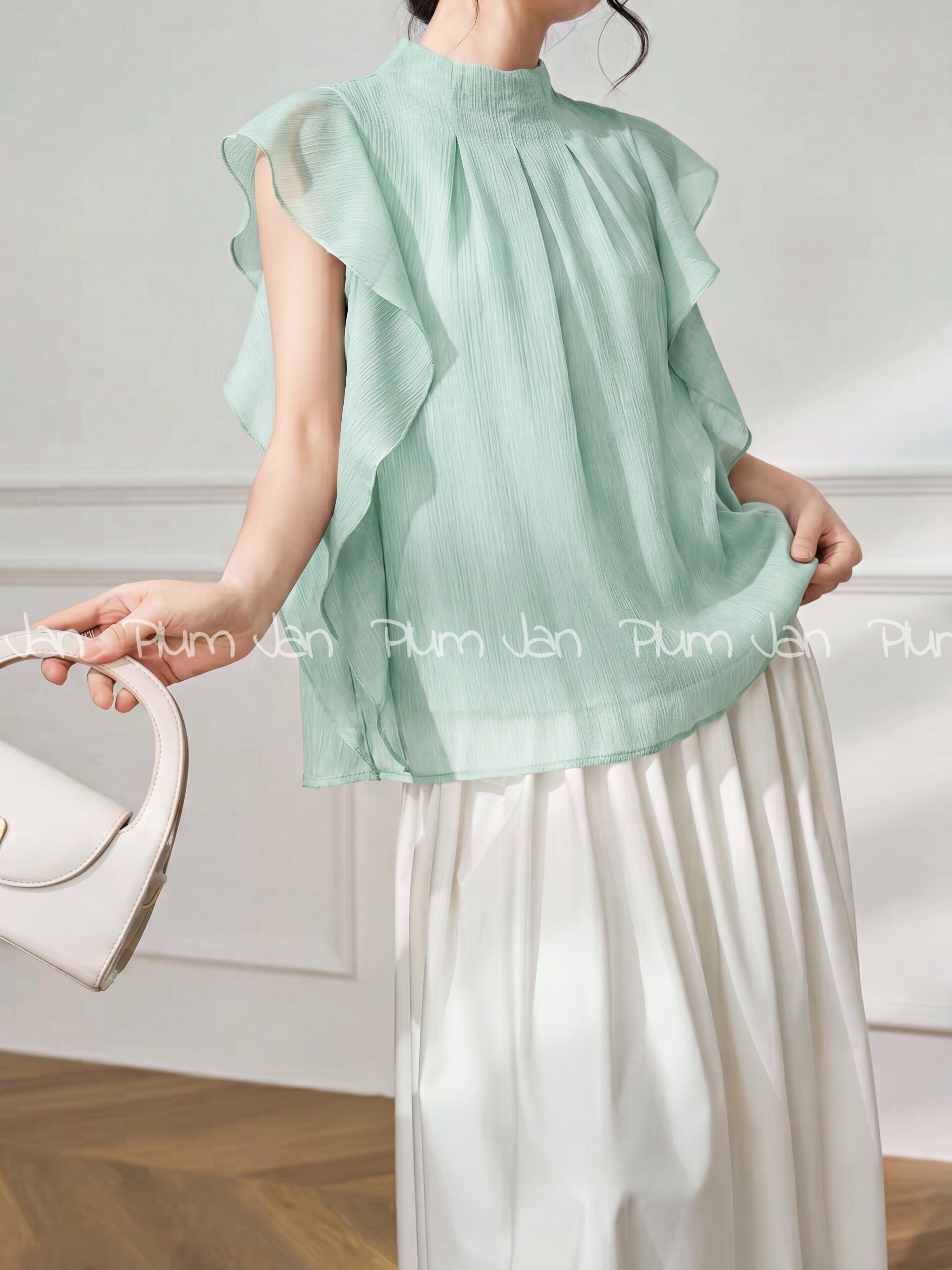 Summer Chinese Style Green Ruffle Top ราคา  6,447,755 บาท*ส่งฟรี