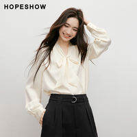 HOPESHOW | เสื้อคอวี แขนระบาย มีโบว์ผูกเอว