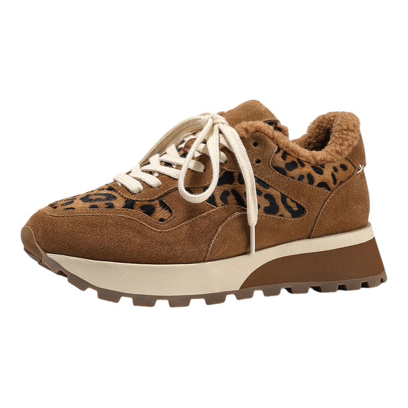 Bella Lily | Fur-lined Leopard Print Casual Sneakers ราคา 3,730 บาท*ส่งฟรี