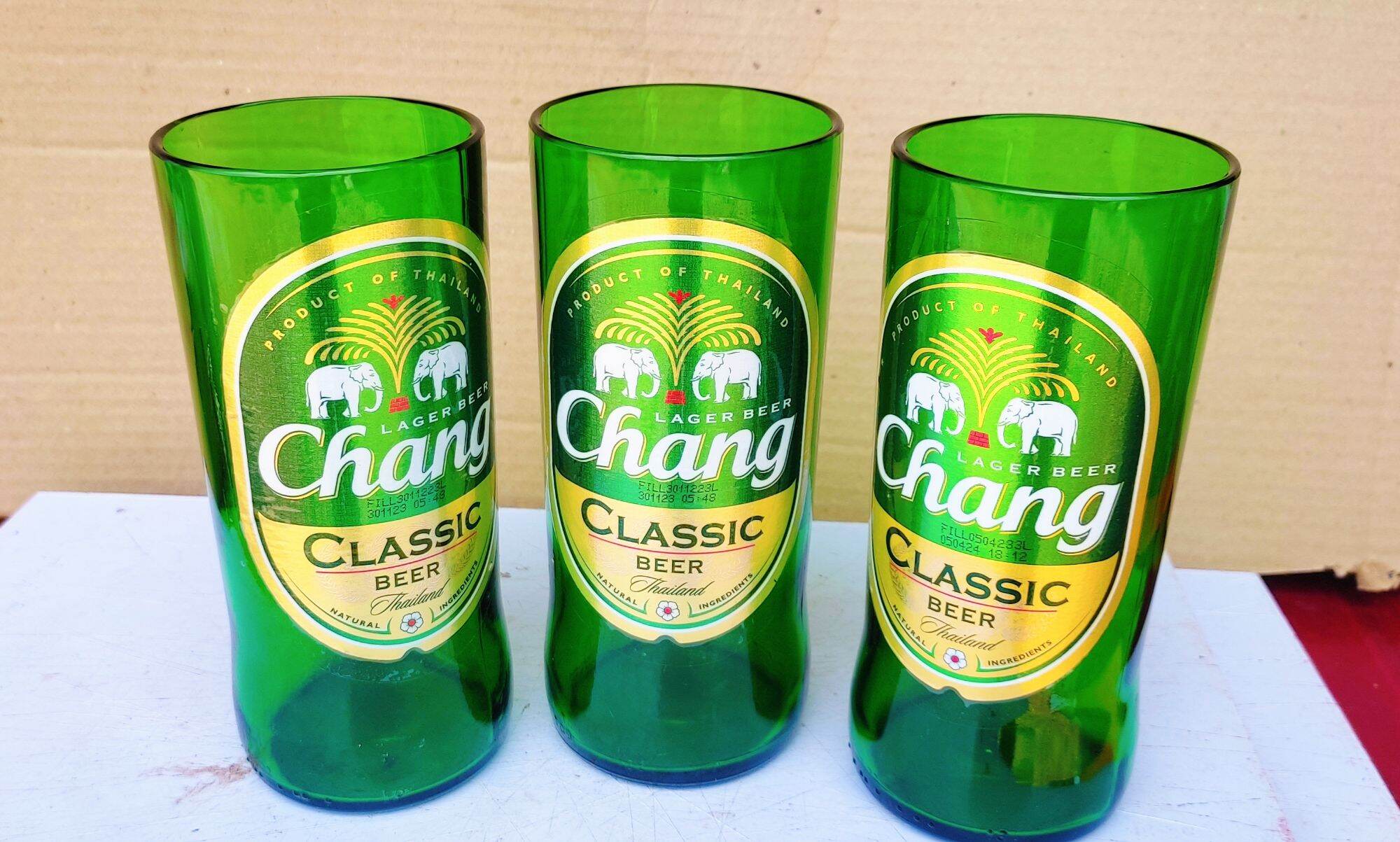 แก้วตัดจากขวด ช้างChang เป็นง่นแก้วตัดจากขวด งานDIY | Lazada.co.th