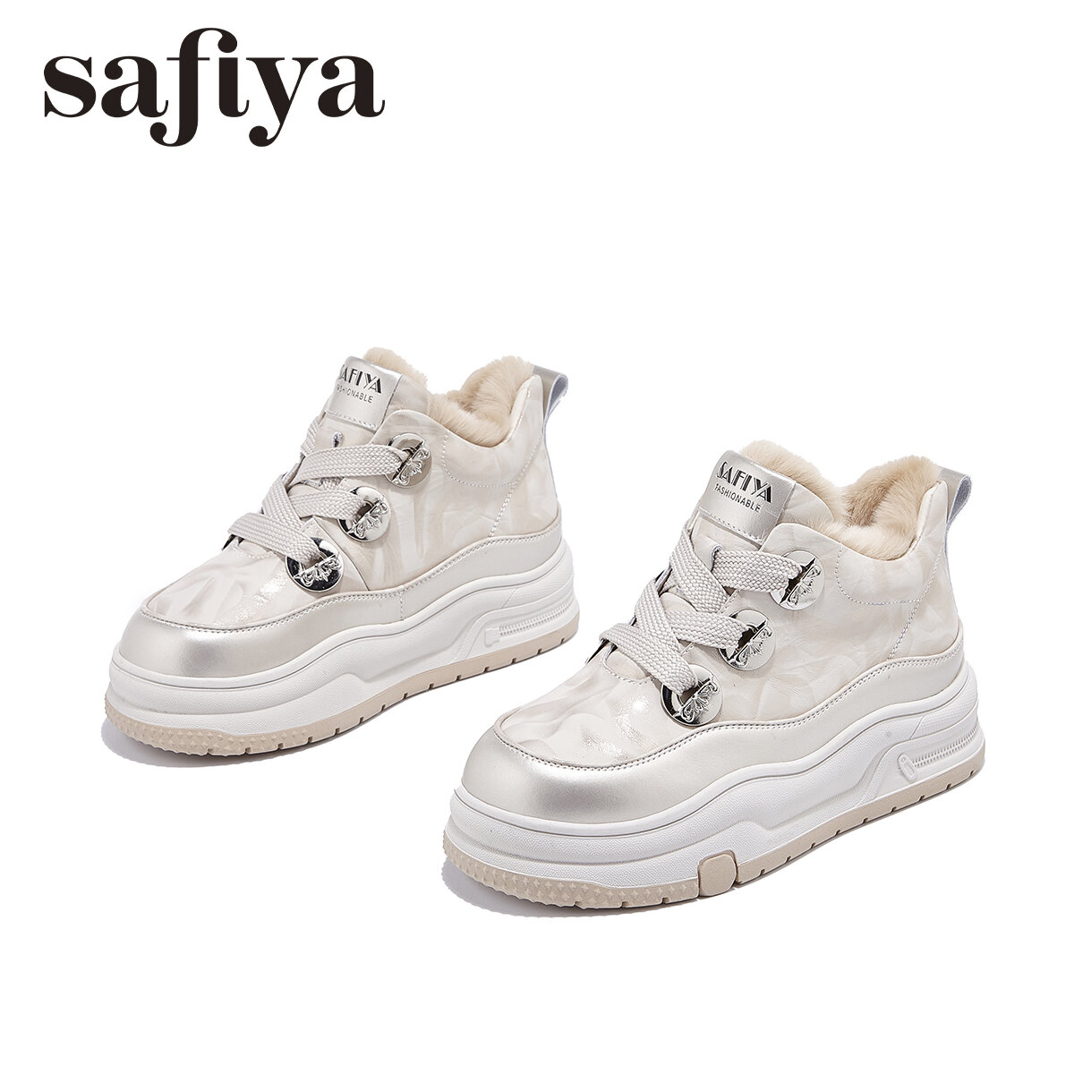 Safiya | Warm Lined Fashion Casual Women's High-top Boots ราคา 3,893 บาท*ส่งฟรี