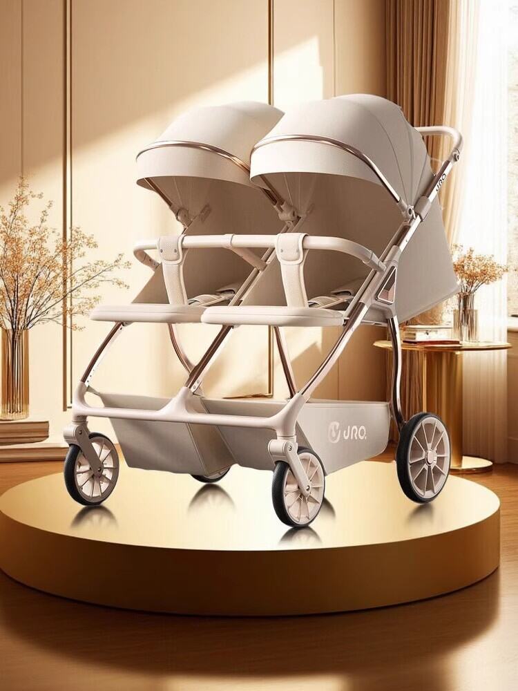 WEIJIA | Foldable Twin Stroller with Seating and Lying Options
