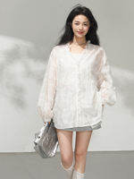 KEIKO | เสื้อเบลาส์แขนยาว Tencel ดีไซน์ลูกไม้โปร่ง