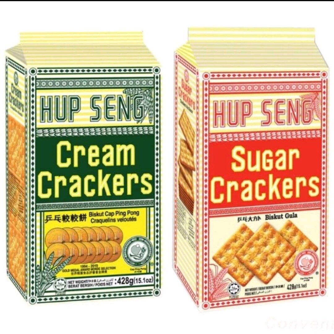 🍵 🍵 Hupseng Cream Cracker, Size 428 Grams, Crispy, Tasty, Halal. ราคา 79 บาท*ส่งฟรี