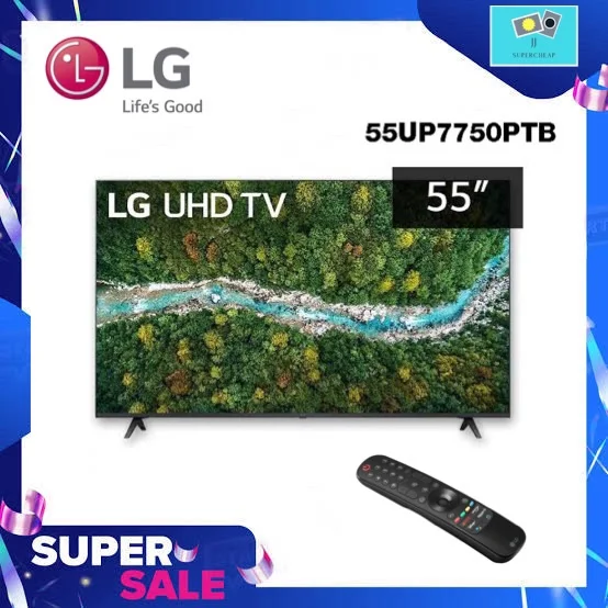 LG UHD 4K Smart TV ขนาด 55" รุ่น 55UP7750 | Real 4K | HDR10 Pro | Magic Remote ( 55UP7750PTB )